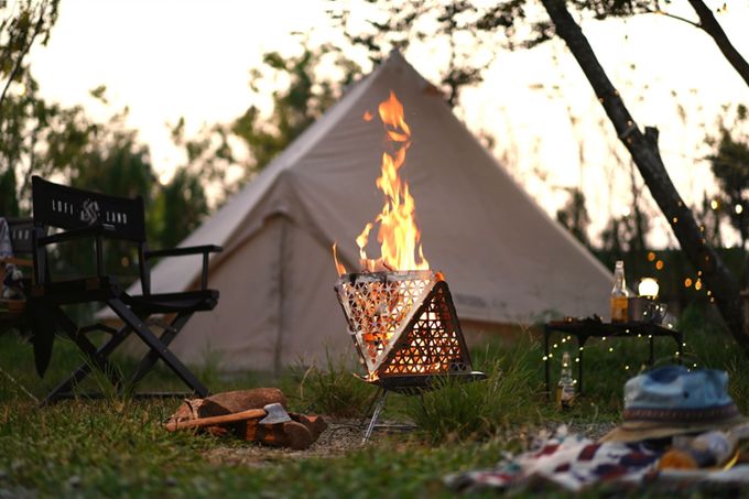 以搞技术的名义玩火可以随身携带的篝火台收纳后仅5cm厚