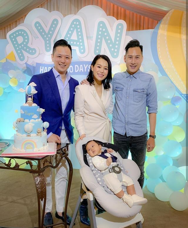 胡杏儿为小儿子办百日宴,睡觉的弟弟被强行营业,长得像极了哥哥