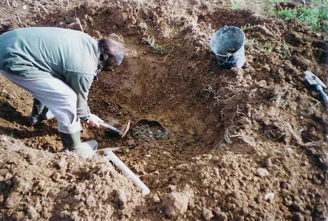 全部挖完之后,他数了数这些钱币有四千多个,看上去应该是之前的人埋