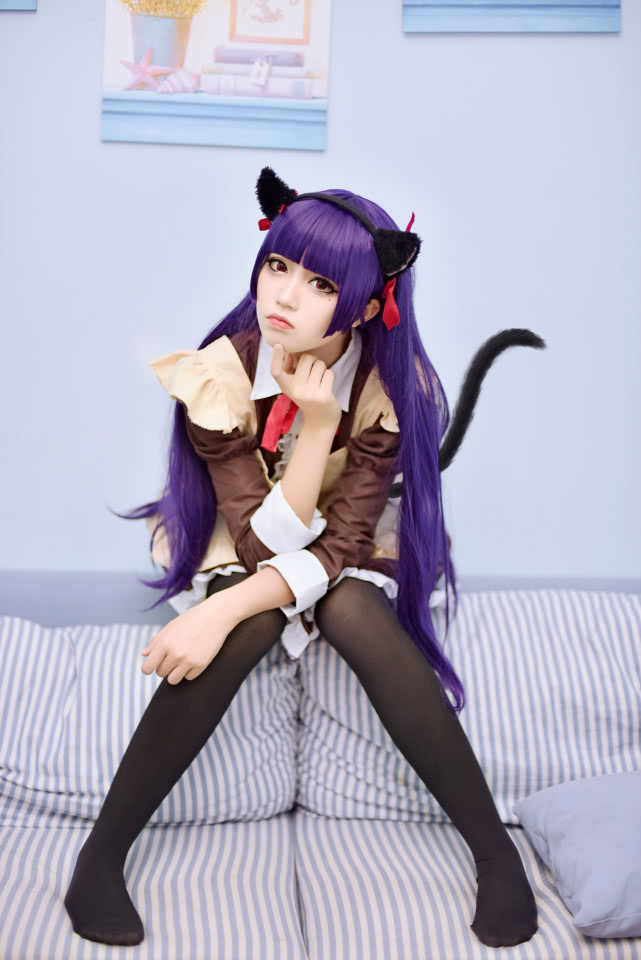 cos:猫咪女仆装五更琉璃 显得更可爱呢