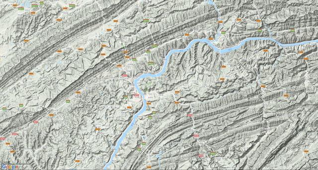 看四川盆地部分城市地形四川盆地真不是山區