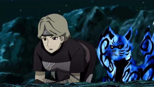 火影忍者拥有着蓝色火焰的妖猫温柔的二尾又旅