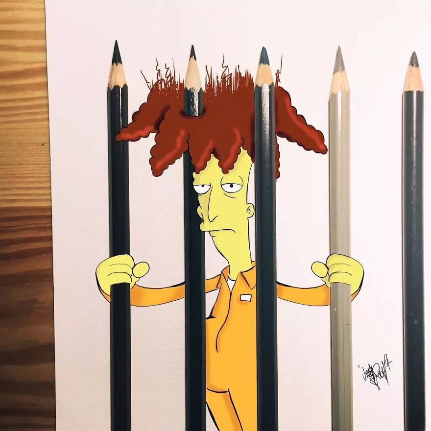 这个艺术家太会玩,他将绘画与现实物品相结合,创造出无限趣味