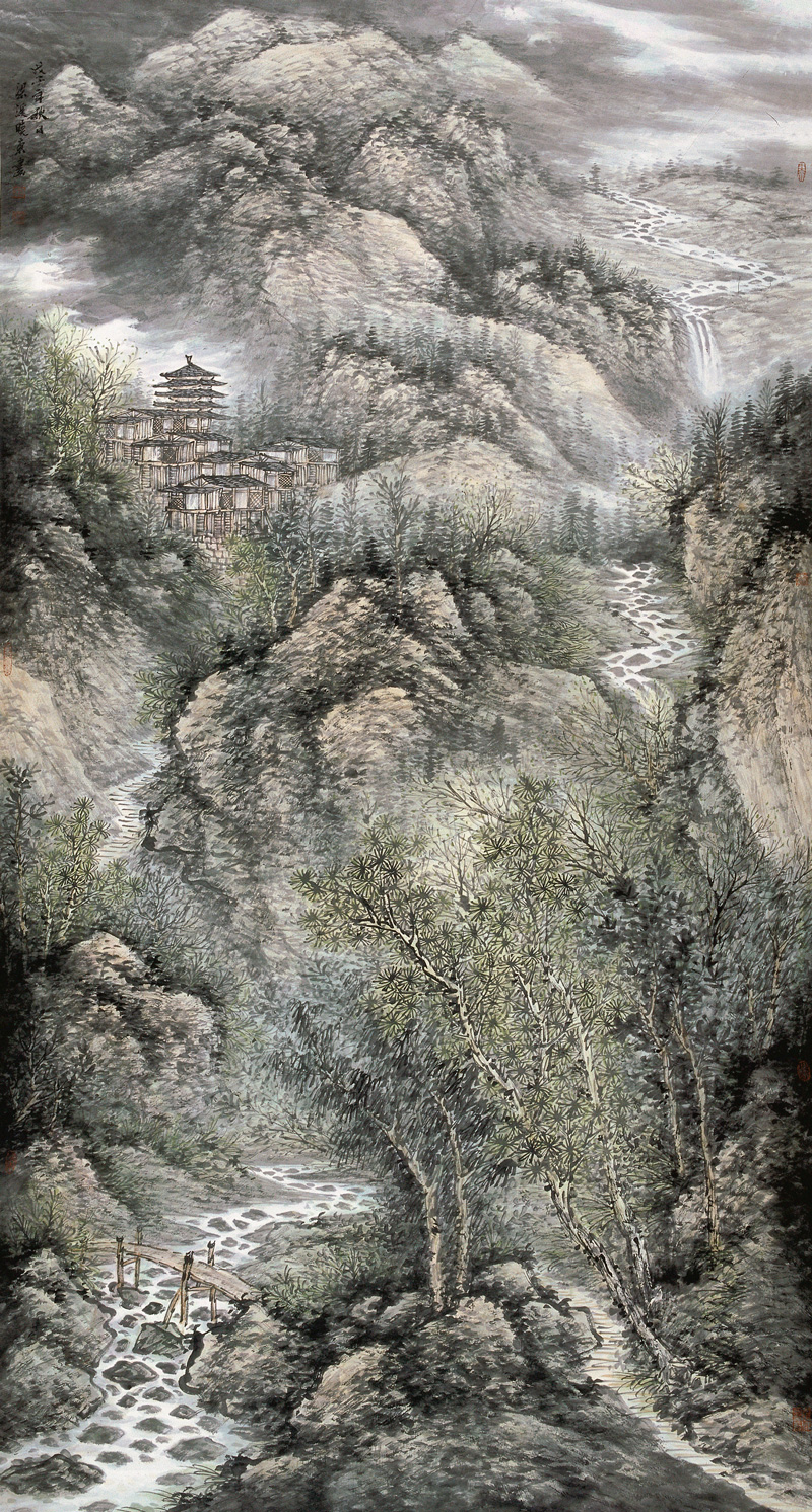 家在疏雨淡烟深处画家顾晓东的山水画