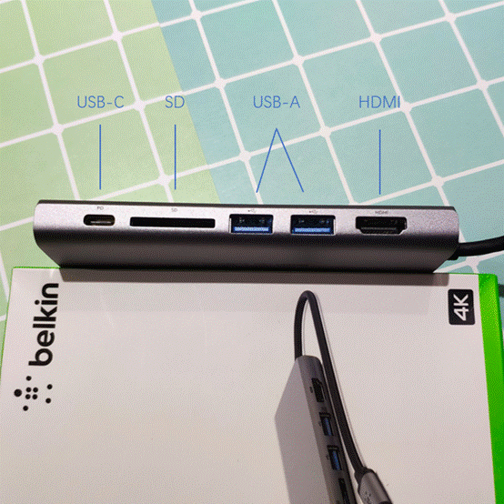 解放 iPad Pro 的生產力體驗貝爾金六口擴展塢_新浪眾測