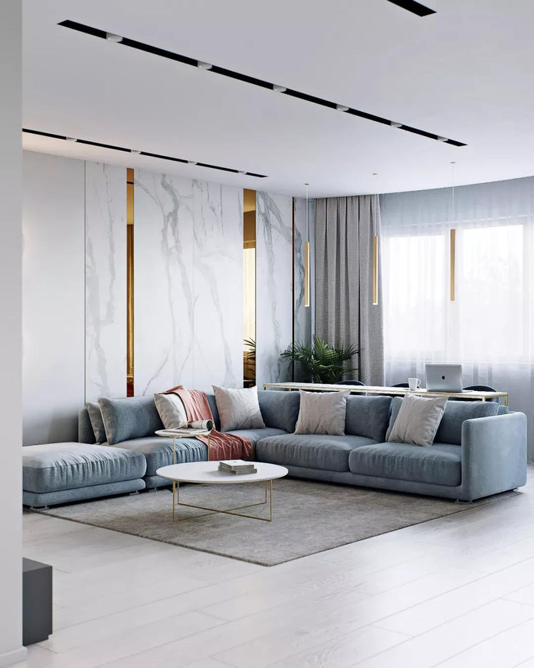 120㎡简约轻奢装修效果图完美呈现出奢华的现代都市风格