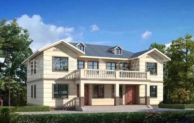 两套框架结构双拼2层别墅:造价35万左右,时尚美观几代不过时