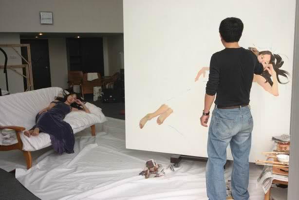 天才艺术家刘小东油画中的大美人林志玲