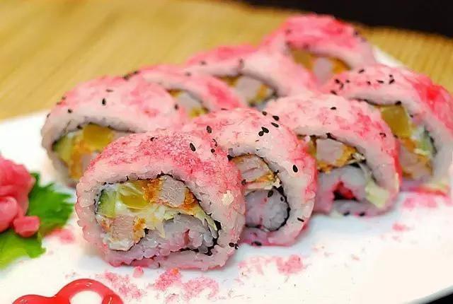樱花寿司最佳做法,简单一卷就成型,好看又好吃,爱不释手