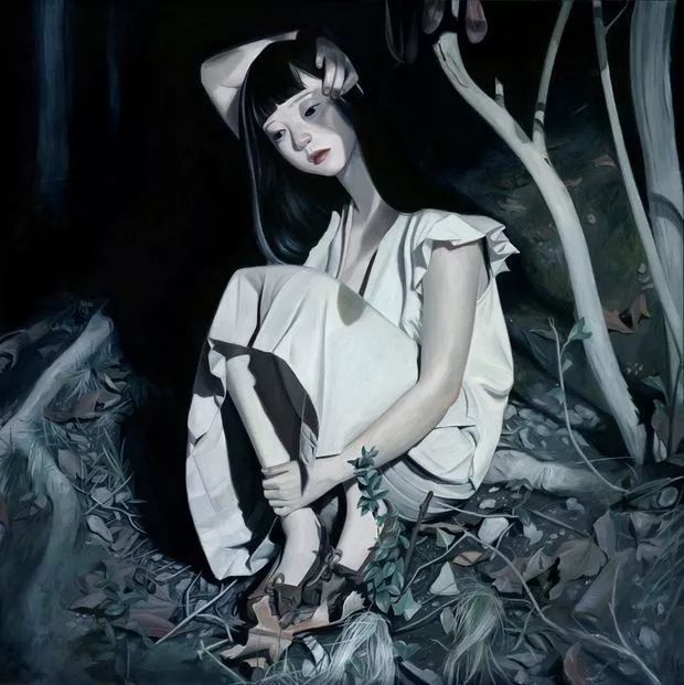 韩国肖像插画师笔下的不快乐女生,她们阴暗忧郁,惹人怜爱