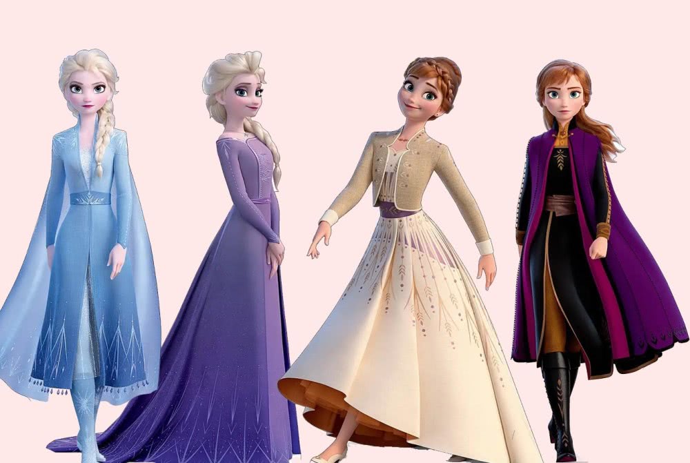 冰雪奇缘2日版角色海报白衣艾莎很美安娜艾莎身份有亮点