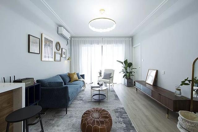 5万装极简北欧风不吊顶不造型石膏线装天花板上效果贼漂亮