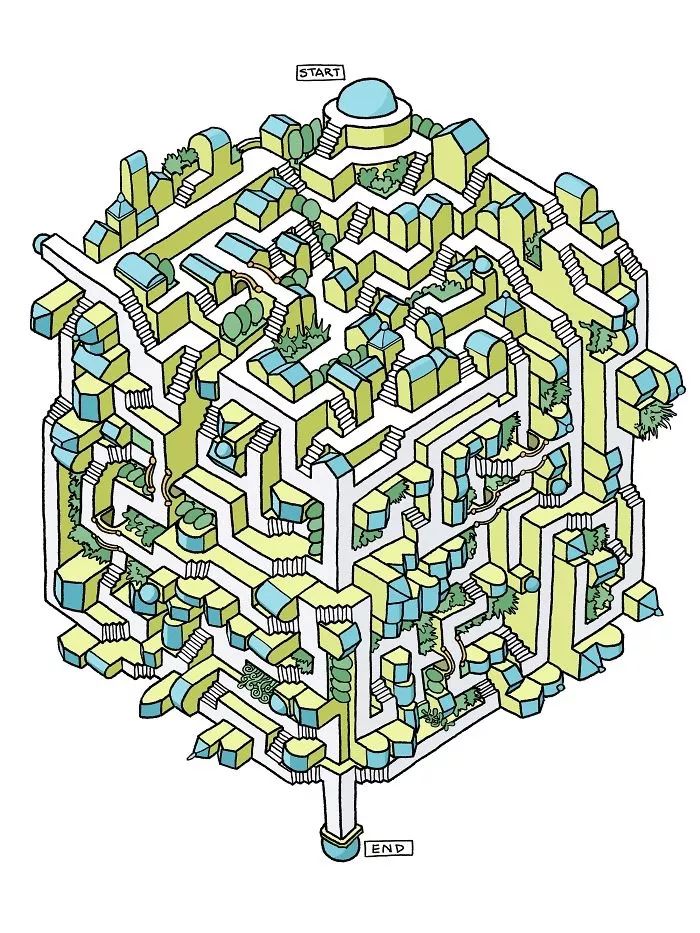 他畫出史上最難3d迷宮一幅圖畫2天走出來要半個小時