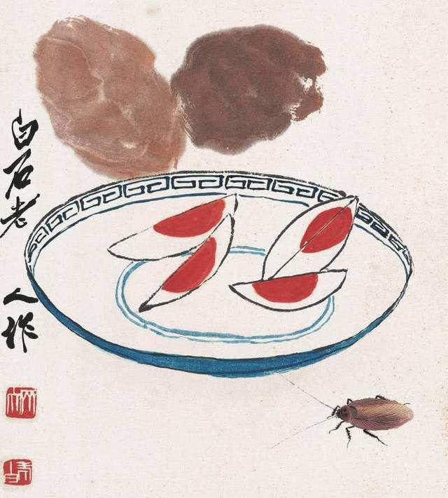 齐白石画1只蟑螂4片咸鸭蛋,为何价值千万?就凭这3点原因