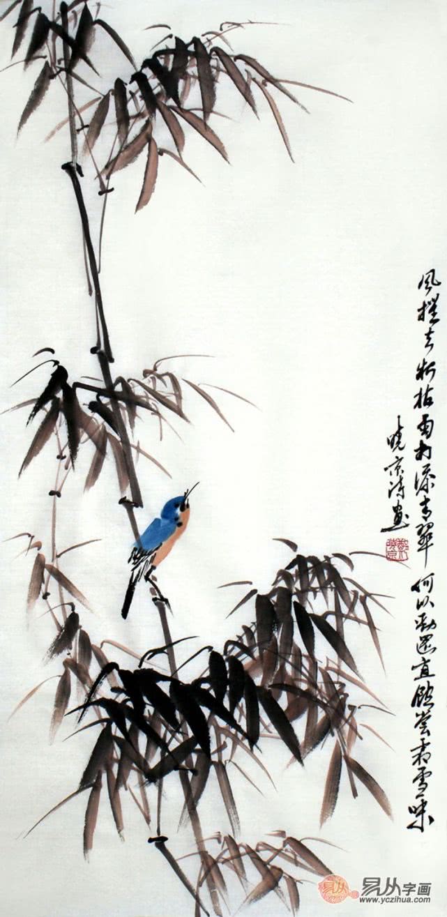 中国画竹子郑晓京写意竹子国画至高境界的风骨