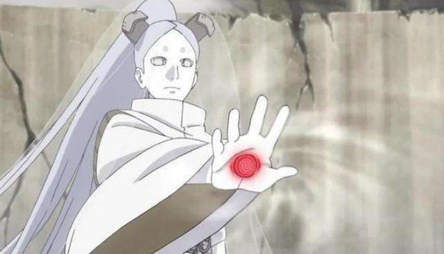 大筒木浦式的双目是白眼,能够将双眼切换成红色六勾玉轮回眼,而且他的