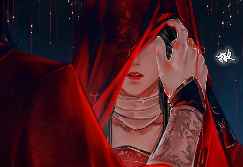 《天官赐福》漫画,谢怜新娘妆示人,南风扶摇表情被删减好可惜!