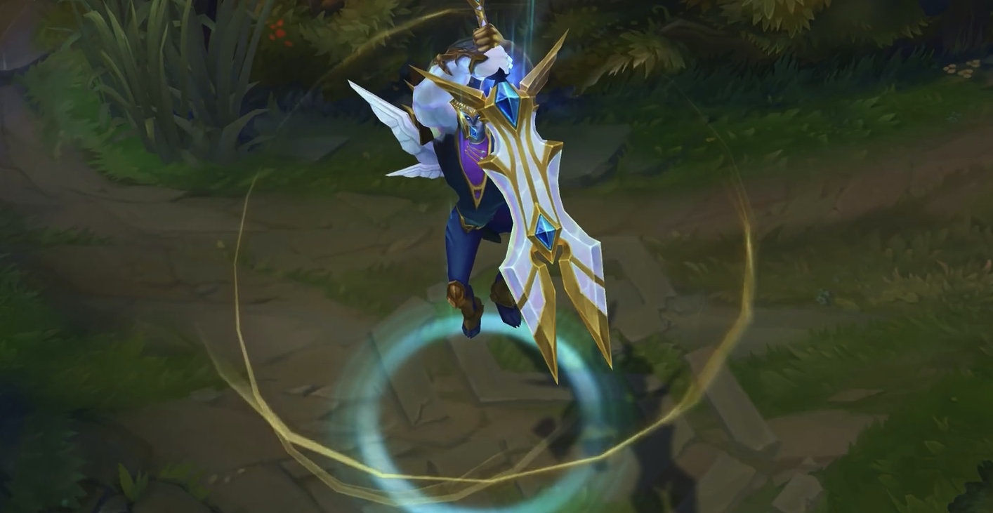 s9赛季奖励皮肤"胜利剑魔"试玩:翅膀贼帅,一半天使一半恶魔