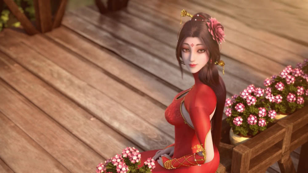 斗破苍穹:雅妃正脸照公开,黑金配色气质金贵,脸上花钿变成泪痣