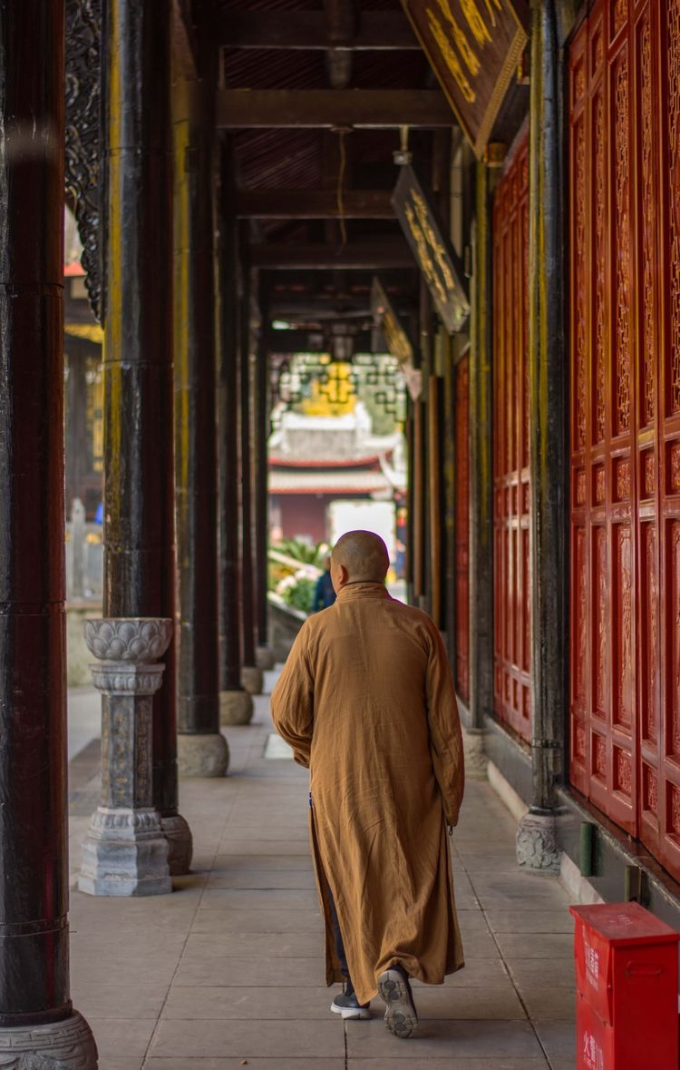成都最美银杏在市中心,闹市中的寺庙很安逸,小和尚超可爱