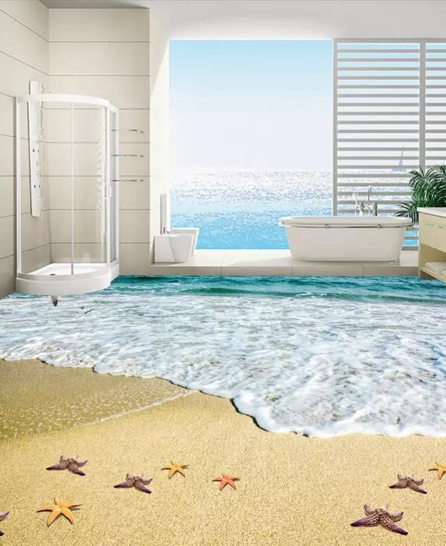 现在都流行铺3d地板纸,效果好的不得了