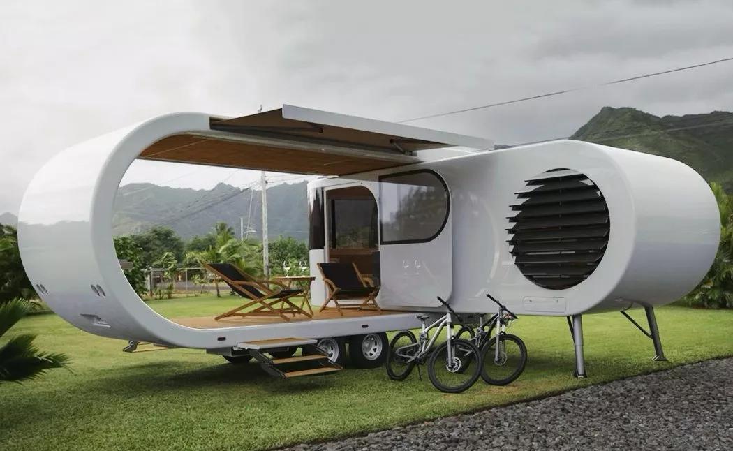 拖挂房车玩出新花样,旋转90度,拓展出70%空间!