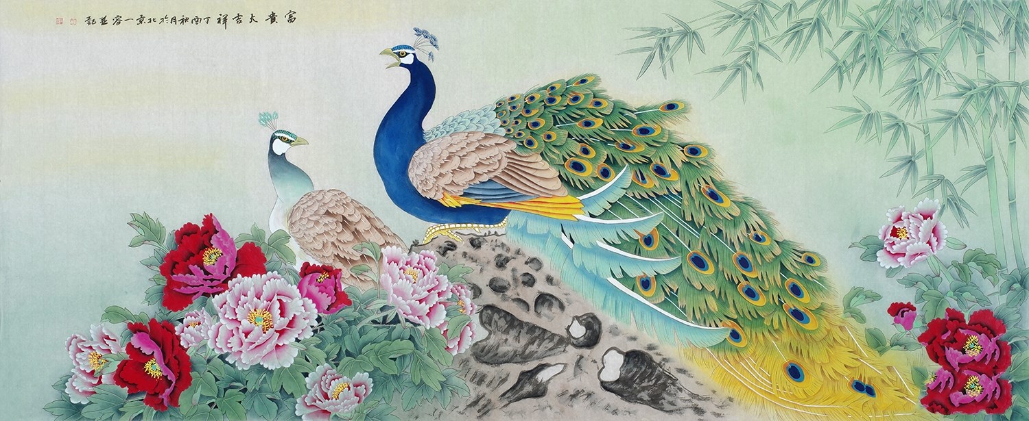 现代风格客厅挂什么画好 精品花鸟画文雅别致最宜居|牡丹|孔雀|锦鸡