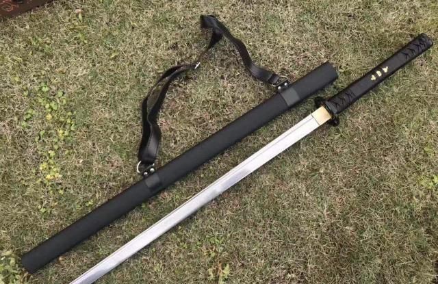 鉴赏26寸花纹钢忍者直刀归云