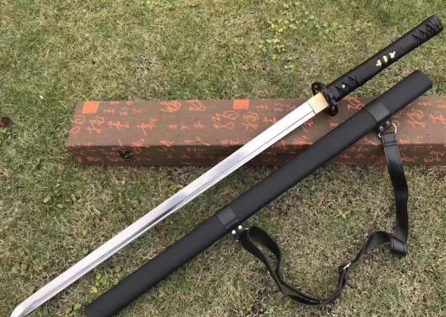 鉴赏26寸花纹钢忍者直刀归云