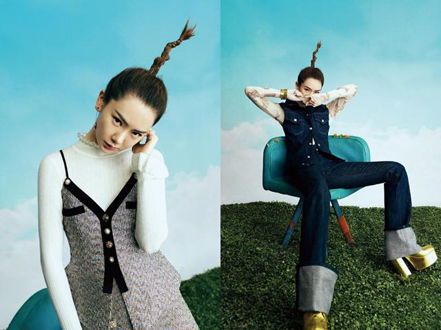 戚薇的复古冲天辫也太可爱了吧!既减龄又不失淑女