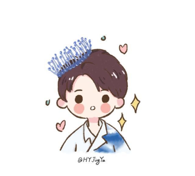 卡通呆萌王俊凯q版图画风有趣可爱