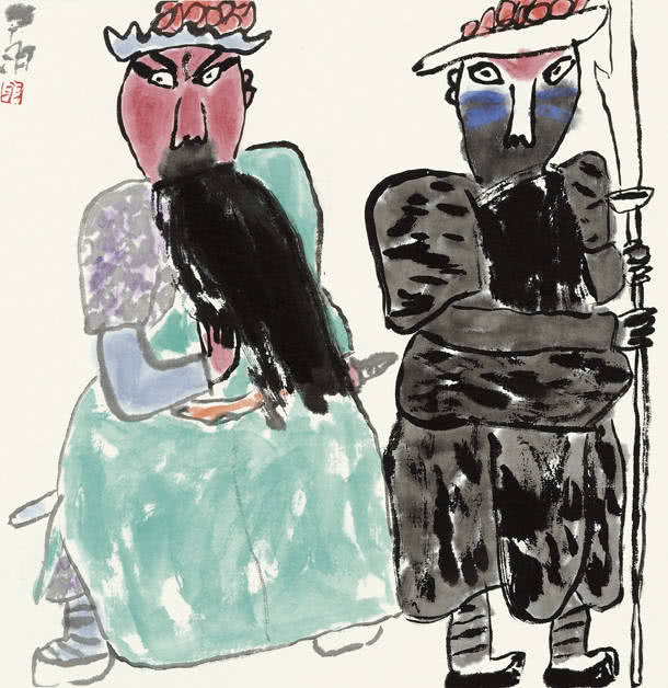 "画坛布衣"韩羽的戏曲人物,雅俗共赏!