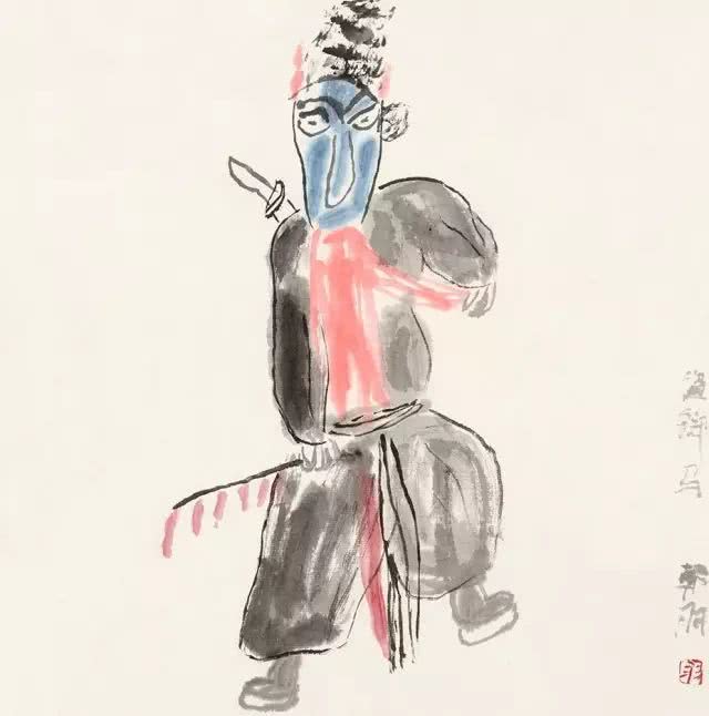 "画坛布衣"韩羽的戏曲人物,雅俗共赏!