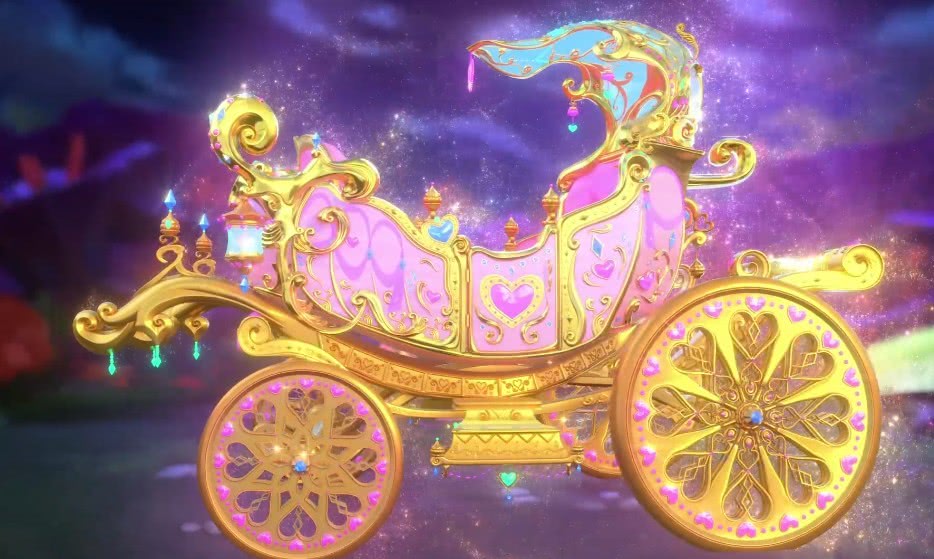 叶罗丽仙境公主专用的黄金马车罗丽的花蕾城堡就在彩虹的尽头