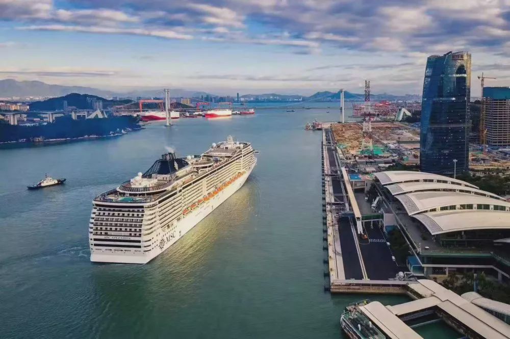 厦门国际邮轮母港迎msc"地中海辉煌"号邮轮首航|首航|邮轮|地中海_新