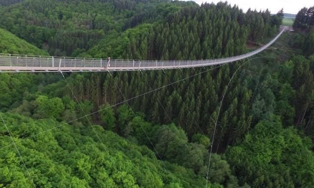 德國(guó)最長(zhǎng)的吊橋，花110萬歐元建成，被當(dāng)?shù)厝艘暈椤暗鯓虮亲妗? h=