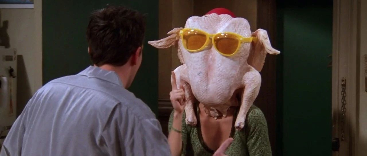 《老友记》片段:monica头戴火鸡