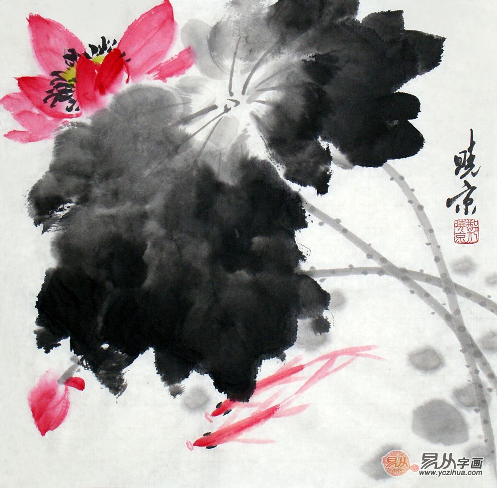 当代写意佳作:郑晓京笔下的夏日荷塘 荷花国画欣赏