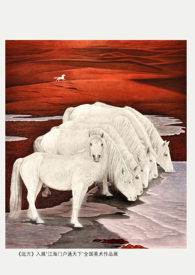 春风得意马蹄疾一日看尽长安花画家王来蓬画作欣赏