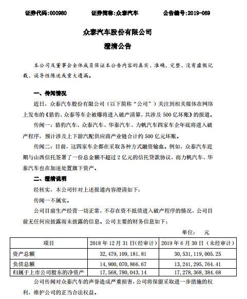 众泰闷声干大事，布局氢能源获突破，首款车续航或大于450km