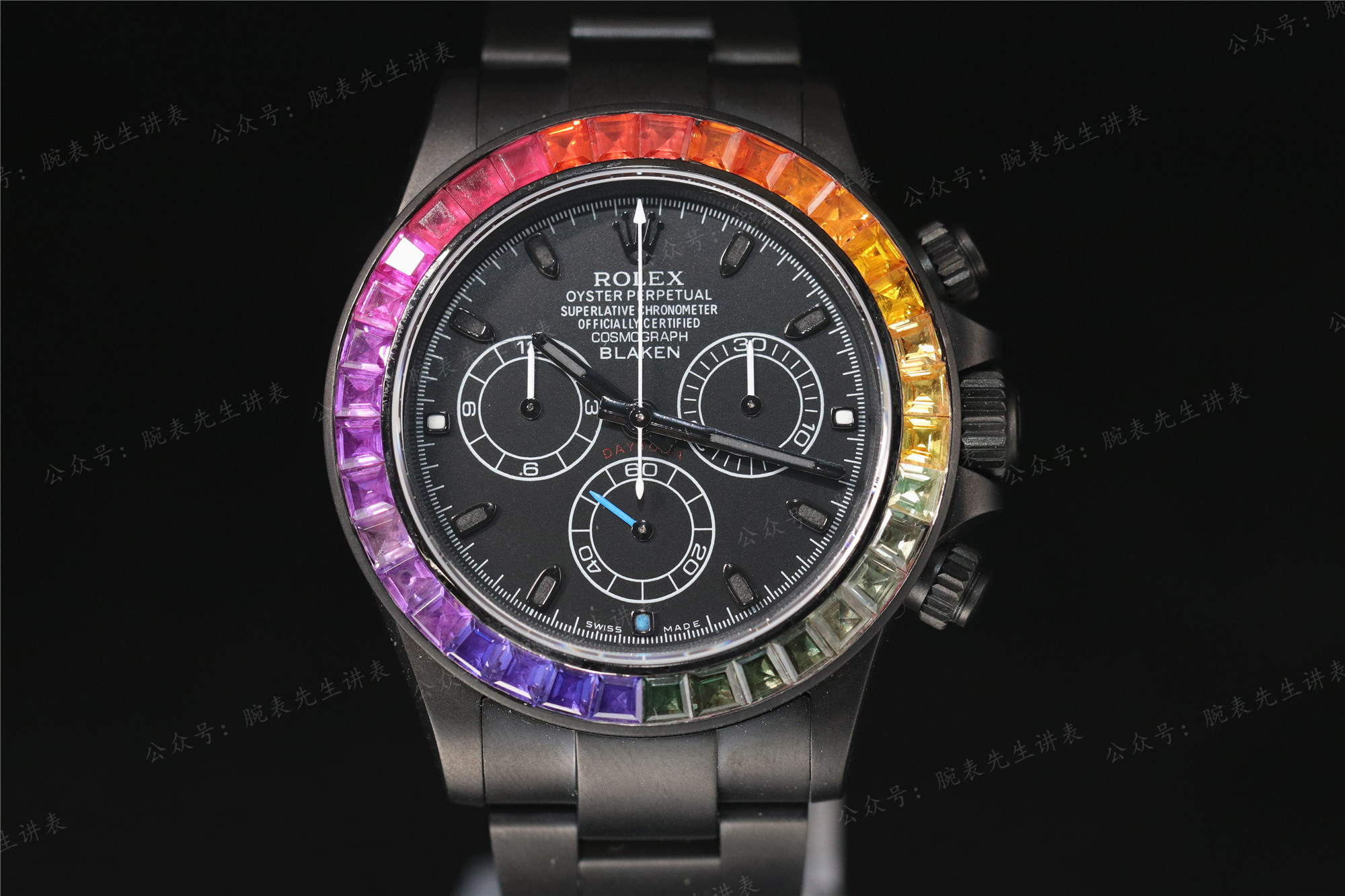 最酷彩虹迪劳力士迪通拿改装blaken彩虹圈迪通拿