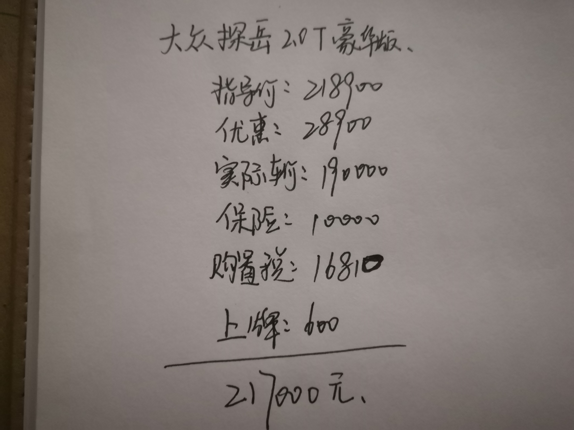 大众探岳330TSI豪华版提车作业，大家看看我的价格买亏了吗？