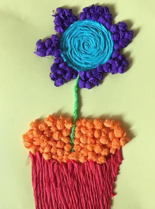 四年级小学生的皱纹纸手工作品虽然不够完美