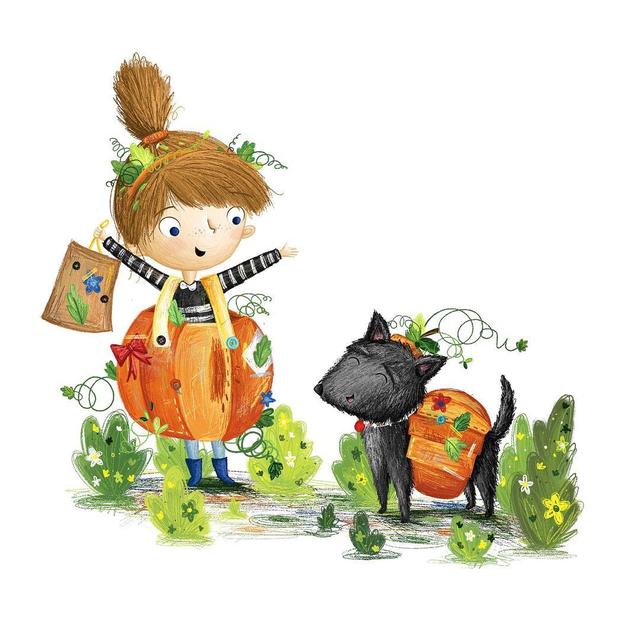 可爱小朋友插画图片 亲子儿童手绘画 假期带孩子一起画