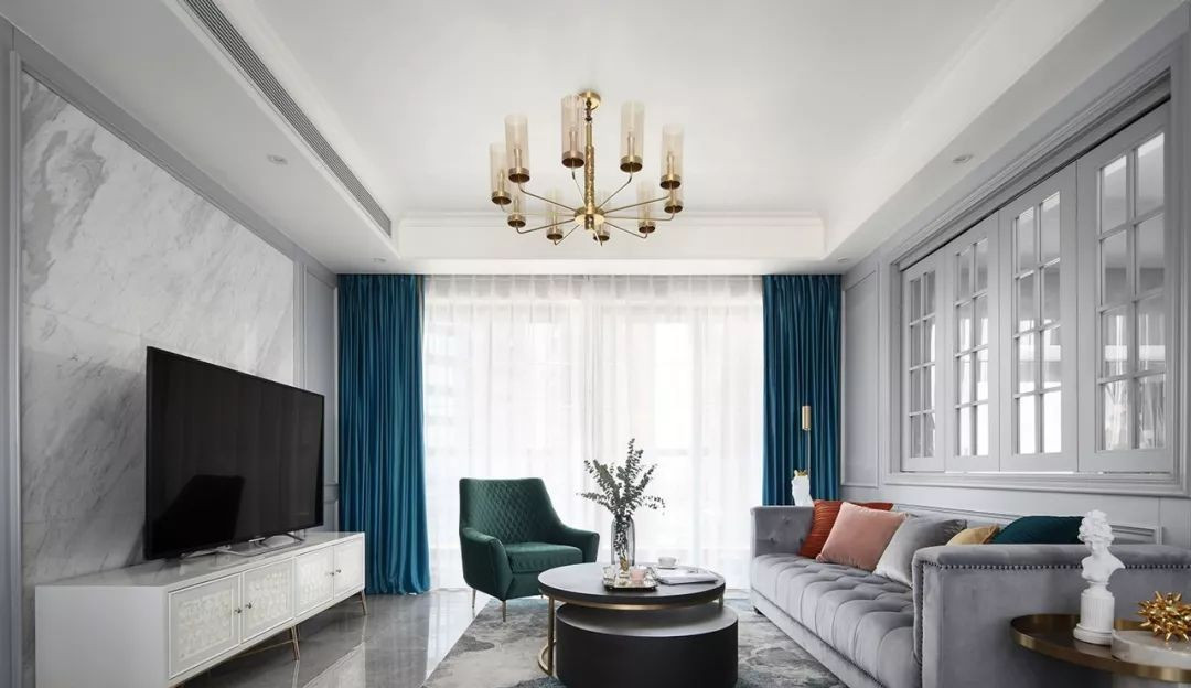 120㎡现代主义风格装修在沙发墙上“开”窗有爱有趣的家