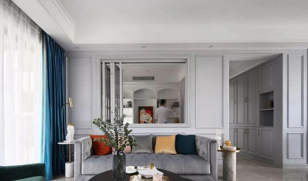 120㎡现代主义风格装修在沙发墙上“开”窗有爱有趣的家