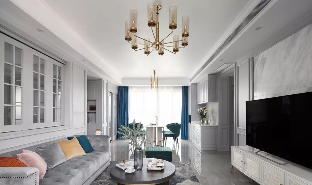 120㎡现代主义风格装修在沙发墙上“开”窗有爱有趣的家