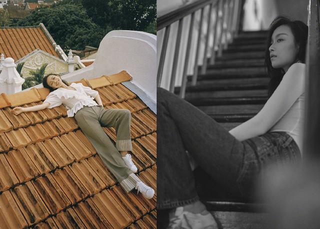 倪妮拍性感写真,海滩大秀火辣身材,泳衣造型美腿抢镜