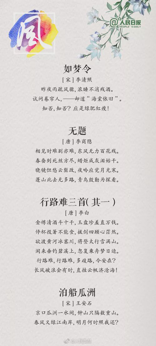 人民日报推荐36首绝美诗词,让孩子学学古人如何描写天气!