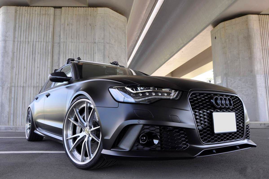 奥迪rs6换装哑光黑 秒变黑武士